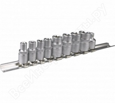Topex головки torx 1/4, 3/8, набор 9 шт., crv 39d375