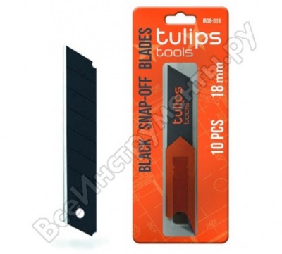 Tulips tools лезвие сегментное 18мм 10шт black ir06-019