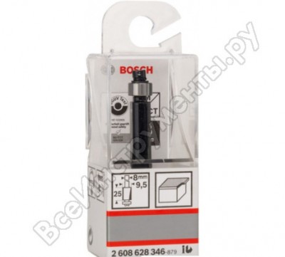 Bosch фреза заподлицо, 2лезв, хв-8мм, ф9, 5x25, 4мм 2.608.628.346