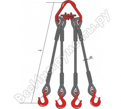 Кантаплюс четырехветвевой канатный строп заплетка з4ск-3,2/1,0м