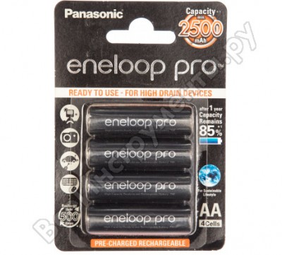 Panasonic аккум. r6 aa eneloop pro ni-mh 2500mah предзаряженный бл/4 5410853052579