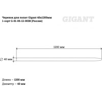 Gigant Черенок для лопат 40x1200мм. 1-сорт G-01-06-12-0038