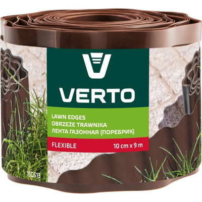VERTO Лента бордюрная садовая 10 см x 9 м, коричневая 15G513
