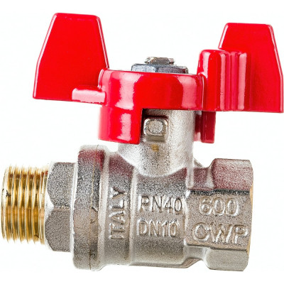 Шаровой кран rub, 3/8 дюйма dn10 pn40,бабочка, вр/нр, серия milano s90, s90c26