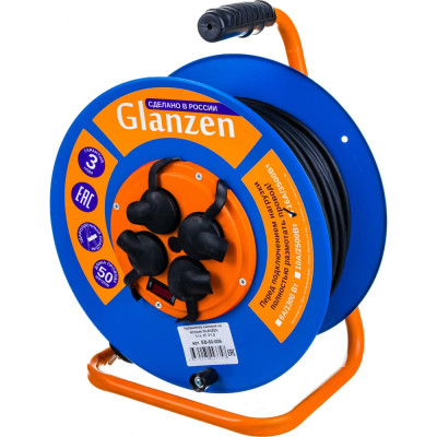 Силовой удлинитель на катушке GLANZEN EB-50-009 00012296