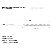 Gigant Усиленный бур SDS-plus 12x210 GRD 11009