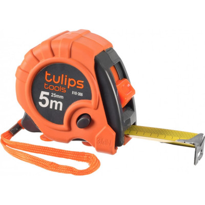 Tulips tools рулетка с 3 фиксаторами 5 м/25 мм ii10-306