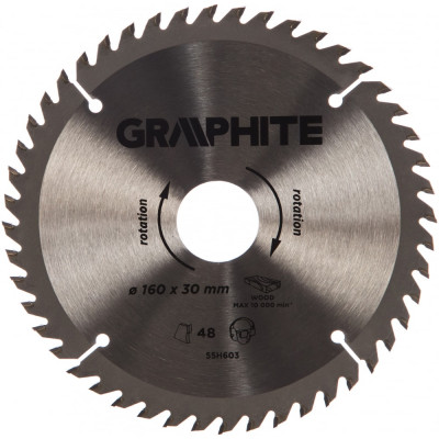 GRAPHITE Диск отрезной 160x30 мм, 48 зубьев 55H603