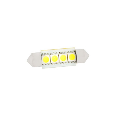SKYWAY Автолампа диод T11 (C5W) 12V 4 SMD диода 1-конт 39мм Белая (в компл. 2 шт.) S08201171