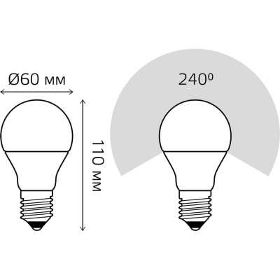 Gauss Лампа LED Elementary A60 7W E27 3000K SQ23217А 23217A