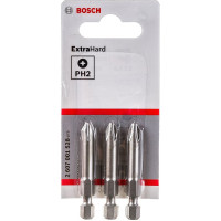 Бита Ph2 3 шт. (хвостовик шестигранный 1/4"; 49 мм; Extra Hart) BOSCH 2.607.001.528
