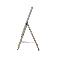 Лестница алюминиевая Алюмет 3х6 ступеней трехсекционная универсальная H3 5306