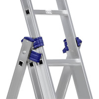 Лестница алюминиевая Алюмет 3х15 ступеней трехсекционная универсальная усиленная HS3 6315