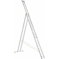 Лестница алюминиевая Алюмет 3х16 ступеней трехсекционная универсальная профессиональная P3 9316
