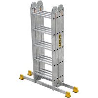 Лестница Алюмет шарнирная алюминиевая четырехсекционная профессиональная 4х5 ступеней. Серия Т4 Т455