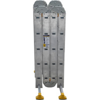 Лестница Алюмет шарнирная алюминиевая четырехсекционная профессиональная 4х5 ступеней. Серия Т4 Т455