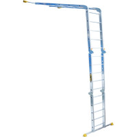 Лестница Алюмет шарнирная алюминиевая четырехсекционная профессиональная 4х5 ступеней. Серия Т4 Т455