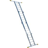 Лестница Алюмет шарнирная алюминиевая четырехсекционная профессиональная 4х5 ступеней. Серия Т4 Т455