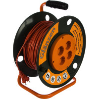 Силовой удлинитель на катушке GLANZEN 50 м 4 гн. ПВС 2х0,75 EB-50-001 00012288