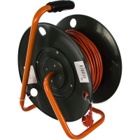 Силовой удлинитель на катушке GLANZEN 50 м 4 гн. ПВС 2х0,75 EB-50-001 00012288