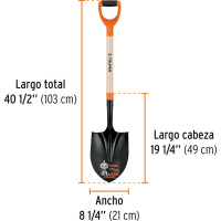 Штыковая лопата Truper сферич.ковш, компенсационная POLY-Y-ручка 102 см PRY-P 17160