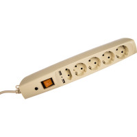 Сетевой фильтр 2м, с/з, слоновая кость SFU-5es-2m-I ЭРА C0043328