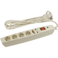 Сетевой фильтр 2м, с/з, слоновая кость SFU-5es-2m-I ЭРА C0043328