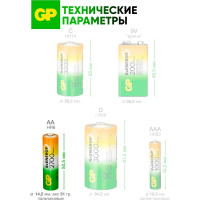 Бытовой аккумулятор GP никель-металлгидридный 2шт. NiMH 2700 мАч блистер 270AAHC-2DECRC2/270AAHC-BL2 270AAHC-2DECRC2 15497463