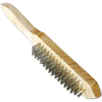 Пятирядная металлическая щетка с деревянной ручкой SANTOOL 060101-005