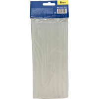 Клей белый, прозрачный (8 шт; 11х200 мм) для клеевого пистолета ПРАКТИКА 641-596