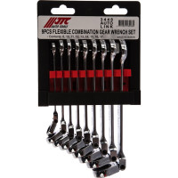 Набор комбинированных трещоточных ключей с подвижной головкой JTC 8-17 мм 9 предметов 1/15-3448