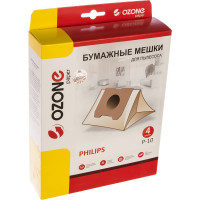 Мешки-пылесборники бумажные (4 шт; с микрофильтром) для PHILIPS OZONE P-10