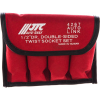 Набор двухсторонних головок для секретных болтов и гаек 17, 19, 21 мм, 4 предмета JTC 4267