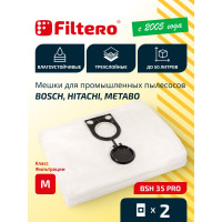Мешки для пылесоса Bosch, Felisatti, Hitachi, Metabo, Milwaukee, Starmix, Интерскол трехслойные синтетические Filtero BSH 35 Pro 50л 2шт 05598
