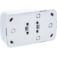 Двойная розетка без заземления, белая UNIVersal Союз Электра 0024