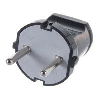 Вилка б/з, черная 6А 250В UNIVersal A0113