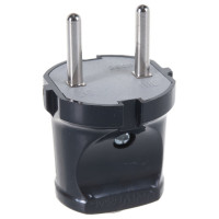 Вилка б/з, черная 6А 250В UNIVersal A0113