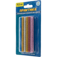 Клей для клеевого пистолета цветной (12 шт; 7х100 мм; 6 цветов) ПРАКТИКА 649-349