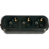 Сетевой удлинитель, черный У3-Е-02 3-местный с з/к, 250В, 16А, 2м LUX 4606400418962