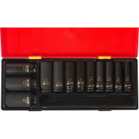 Набор ударных глубоких шестигранных торцевых головок 1/2" 10-32мм 15шт JTC-K4151