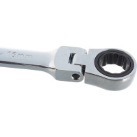 Рожковый ключ с храповиком на шарнире 16мм Hans 1165FM16