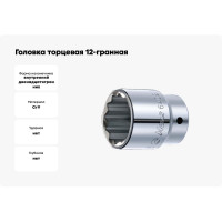 Головка торцевая 12-гранная (36 мм; 1") Hans 8402M036