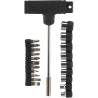 Отвертка с Т-образной рукояткой сменными битами и головками KROFT 21 в 1 203022