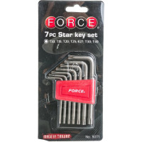 Набор Г-образных ключей с внешней звездочкой FORCE Т10-Т40 7 предметов 5071