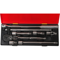 Набор инструментов 1/2: удлинители, воротки, трещотка на шарнире, в кейсе 8шт JTC-K4083