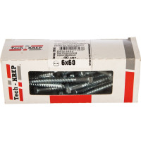 Сантехнический болт DIN 571 оцинкованный 6х60, 40шт - коробка Tech-Krep 126548