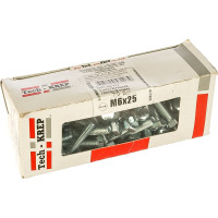 Болт DIN 933 с шестигранной головкой, оцинкованный М6х25, 70шт - коробка Tech-Krep 105202
