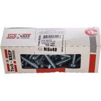 Болт DIN 933 с шестигранной головкой, оцинкованный М6х40, 50шт - коробка Tech-Krep 105204