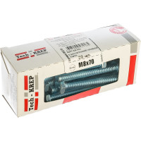 Болт DIN 933 с шестигранной головкой, оцинкованный М8х70, 20шт - коробка Tech-Krep 105213