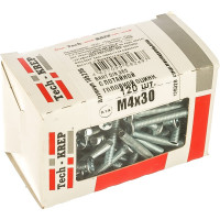Винт DIN 965 с потайной головкой, оцинкованный М4х30, 120шт - коробка Tech-Krep 105236